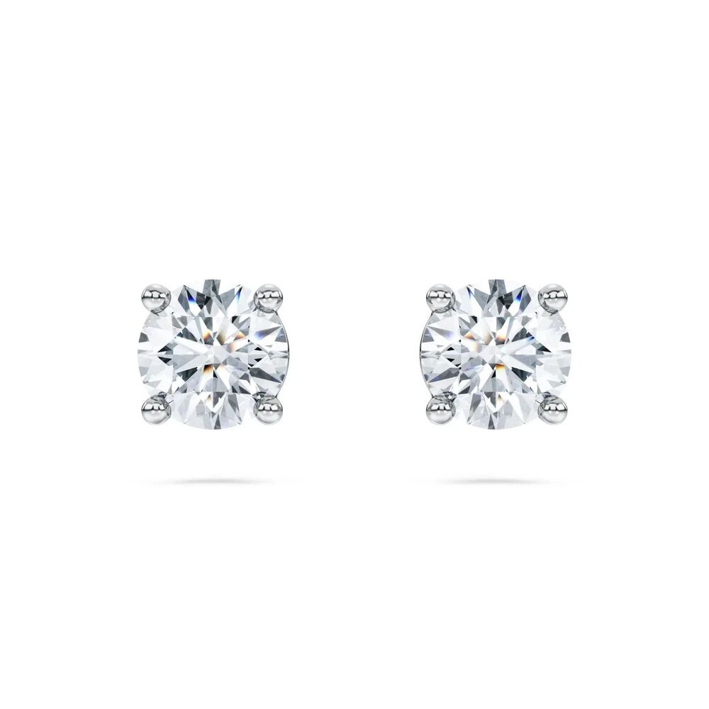 IGI Certified 2 CTW Lab Grown Diamond Stud Earrings 14K White Gold Round